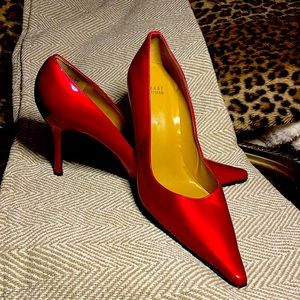 Stuart Weitzman Patent Red Heel